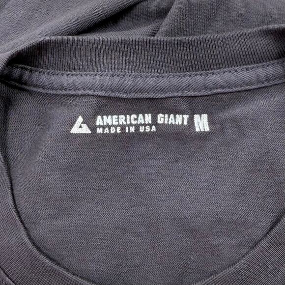 American Giant Men's Vintage Crew Short Sleeve Tee Medium Deep Gray - Picture 3 of 16